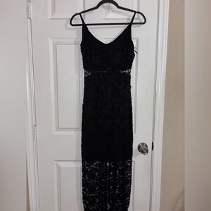 Bebe Black Lace Maxi Dress